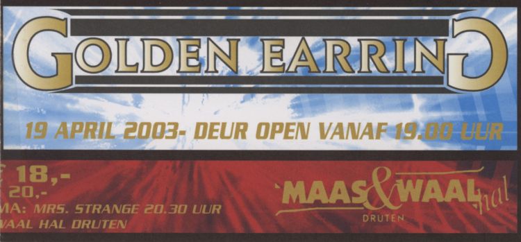 Golden Earring show ticket Baarn - Open Air Sportpark Ter Eem May 23 2003